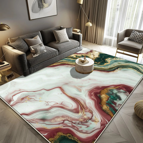 Navak Carpet Luxury Marble Large Area Rug Black Gold Abstract Carpet for Living Room Sofa Lounge Coffee Table Non-Slip Soft Floor Mat