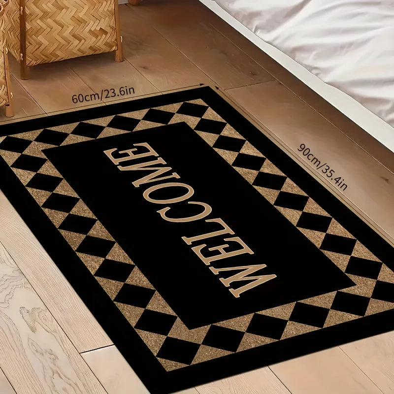 Navak Carpet Geometric Rhombus Pattern Welcome Door Mat Balcony Hallway Laundry Room Rug Living Room Kitchen Bedroom Entry Non-slip Floormat