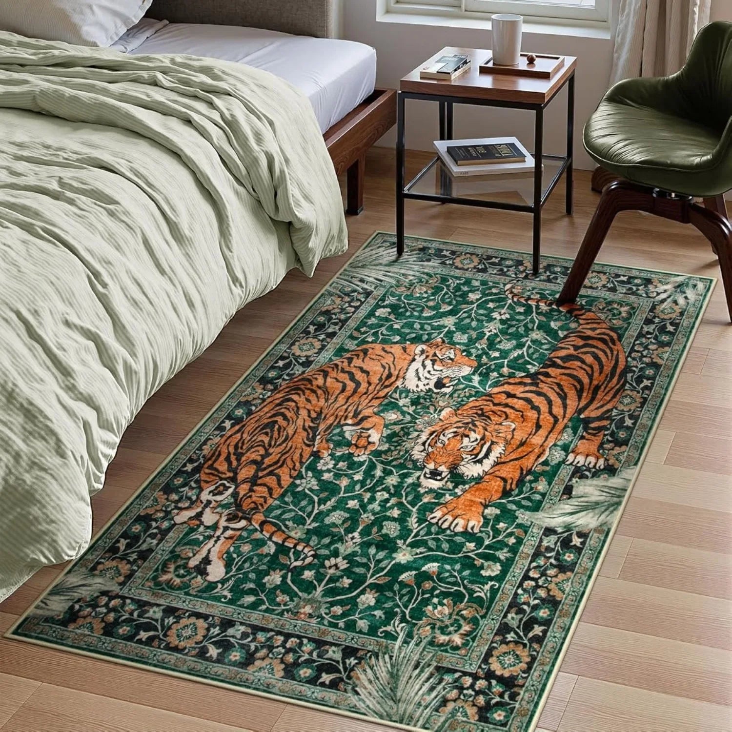Navak Carpet Rug for Living Room Carpet Jungle Tiger Home Decoration Large Area Bedroom Plush Floor Mat Machine Washable Coffee Table Rugs 러그
