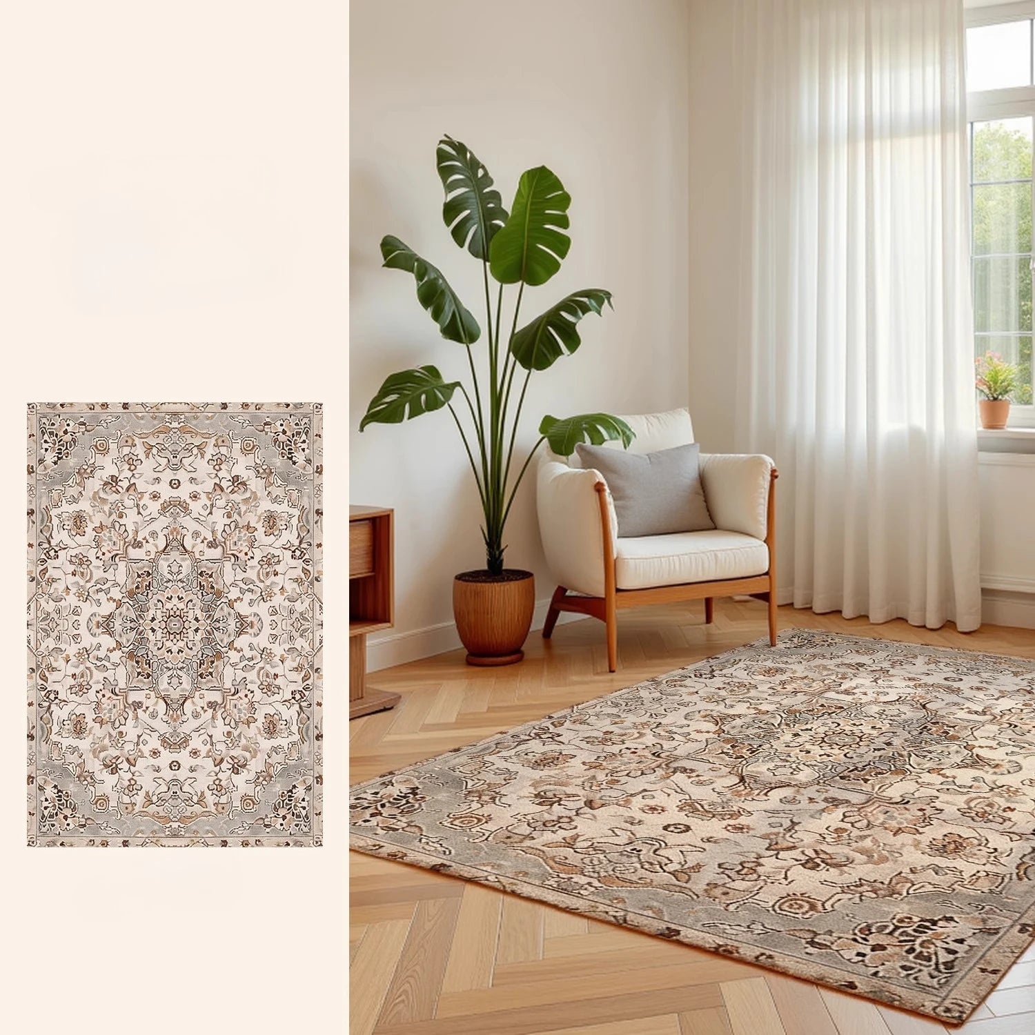 Navak Carpet Retro Style Living Room Decoration Plush Carpet Large Area Rugs for Bedroom Thick Washable Lounge Floor Mat Home Fluffy Soft Rug