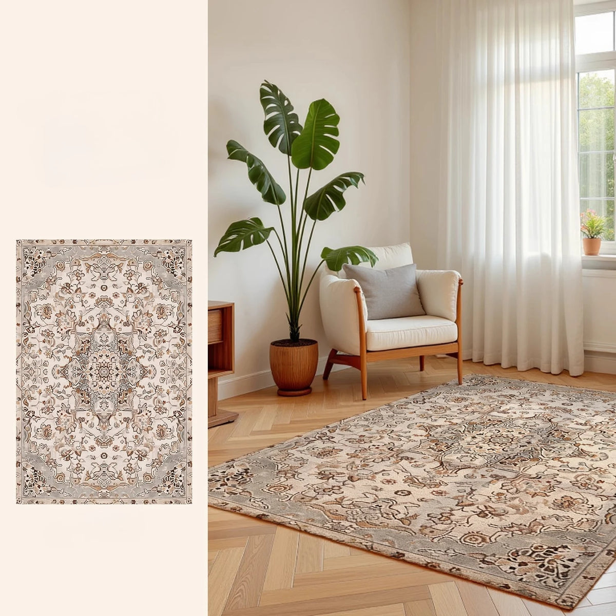 Navak Carpet Retro Style Living Room Decoration Plush Carpet Large Area Rugs for Bedroom Thick Washable Lounge Floor Mat Home Fluffy Soft Rug