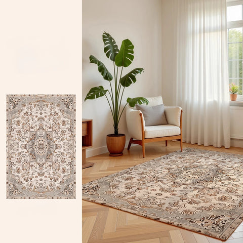 Navak Carpet Retro Style Living Room Decoration Plush Carpet Large Area Rugs for Bedroom Thick Washable Lounge Floor Mat Home Fluffy Soft Rug