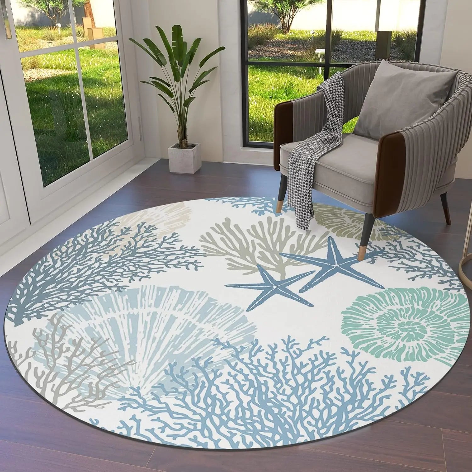 Navak Carpet Bohemia Round Mats Living Room Bedroom Kitchen Balcony Rugs Non-Slip Yoga Home Carpet Gifts Circular Carpets Home Decoration
