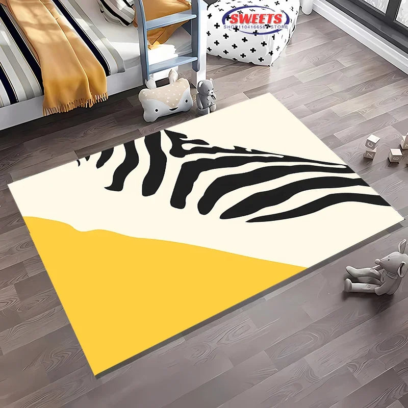 Navak Carpet 3D HD Nordic Style Minimalist Geometric Pattern Carpet for Living Room Bedroom Anti-slip Rug Sofa Doormat Home Decor Durable Mat