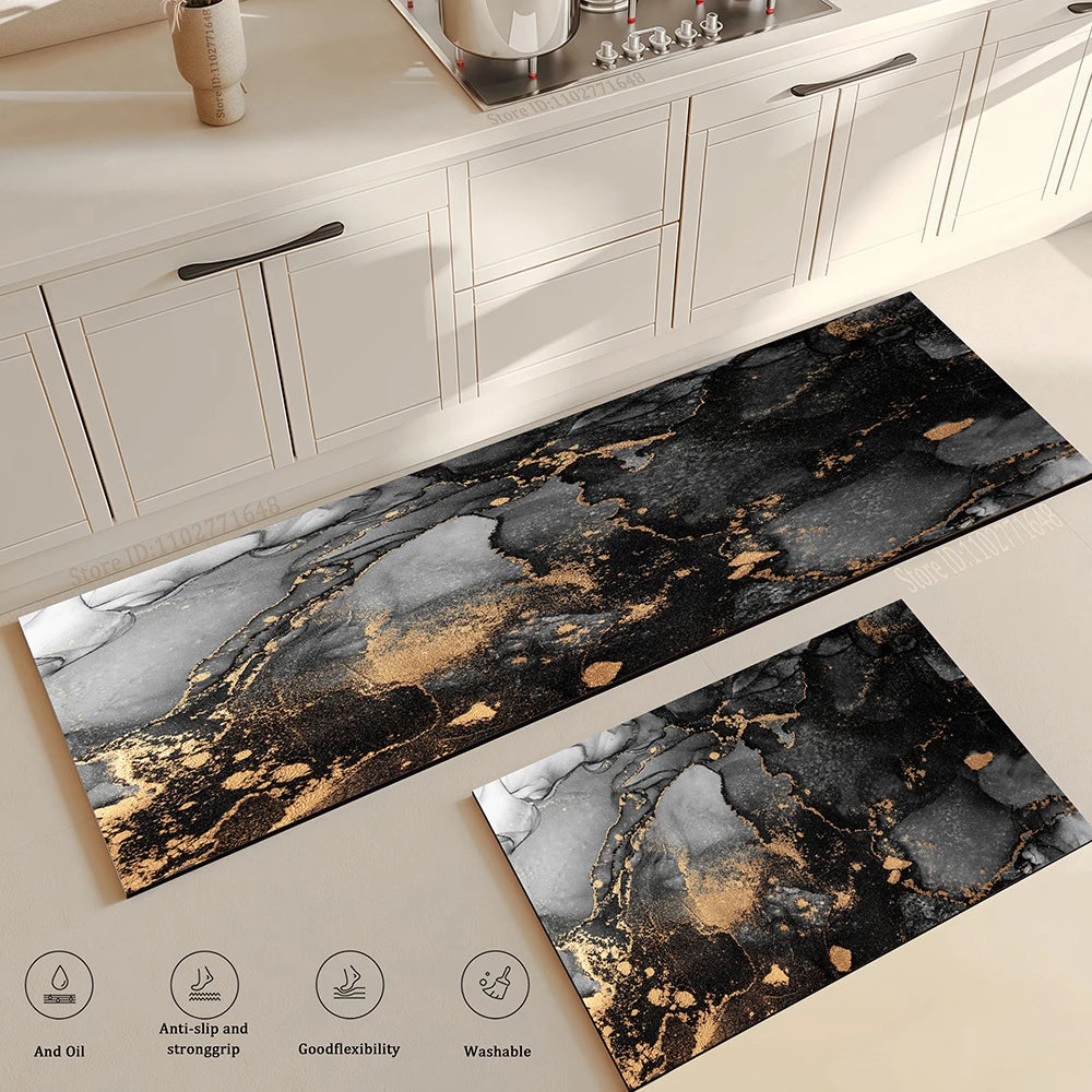 Navak Carpet Marble Kitchen Rug Hallway Entrance Doormat Home Living Room Children Bedroom Floor Decor Carpet Bathroom Door Non-Slip Foot Mat