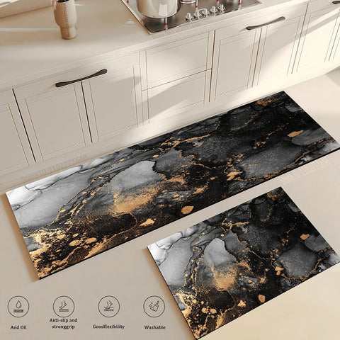 Navak Carpet Marble Kitchen Rug Hallway Entrance Doormat Home Living Room Children Bedroom Floor Decor Carpet Bathroom Door Non-Slip Foot Mat