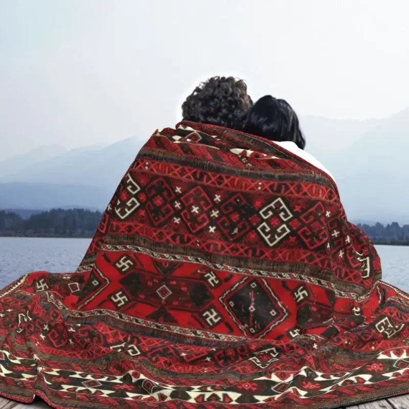 Navak Carpet Sofa Fleece Baluch Flatweave Antique Afghanistan Rug Throw Blanket Warm Flannel Turkish Kilim Ethnic Art Blankets Bedspreads