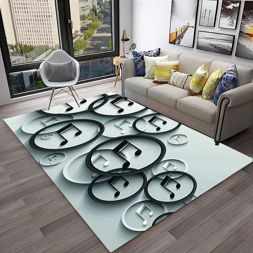 Navak Carpet 3D Retro Vinyl Record Music Art Carpet Rug for Home Living Room Bedroom Sofa Doormat Decor,Kid Play Area Rug Non-slip Floor Mat