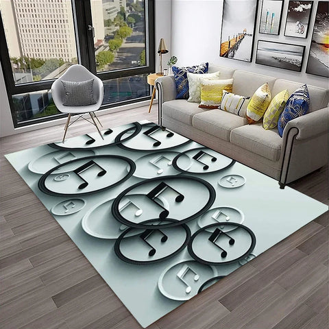 Navak Carpet 3D Retro Vinyl Record Music Art Carpet Rug for Home Living Room Bedroom Sofa Doormat Decor,Kid Play Area Rug Non-slip Floor Mat