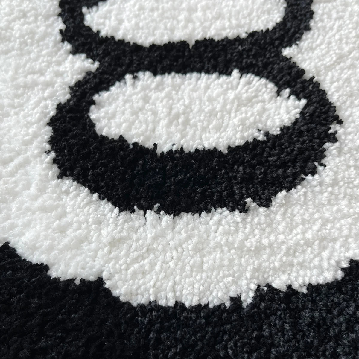 Navak Carpet 1 Pack Black Billiards 8 Ball Round Flocked Floor Bedroom Anti-Slip Carpet Mat Living Plush Soft Bedroom Rug