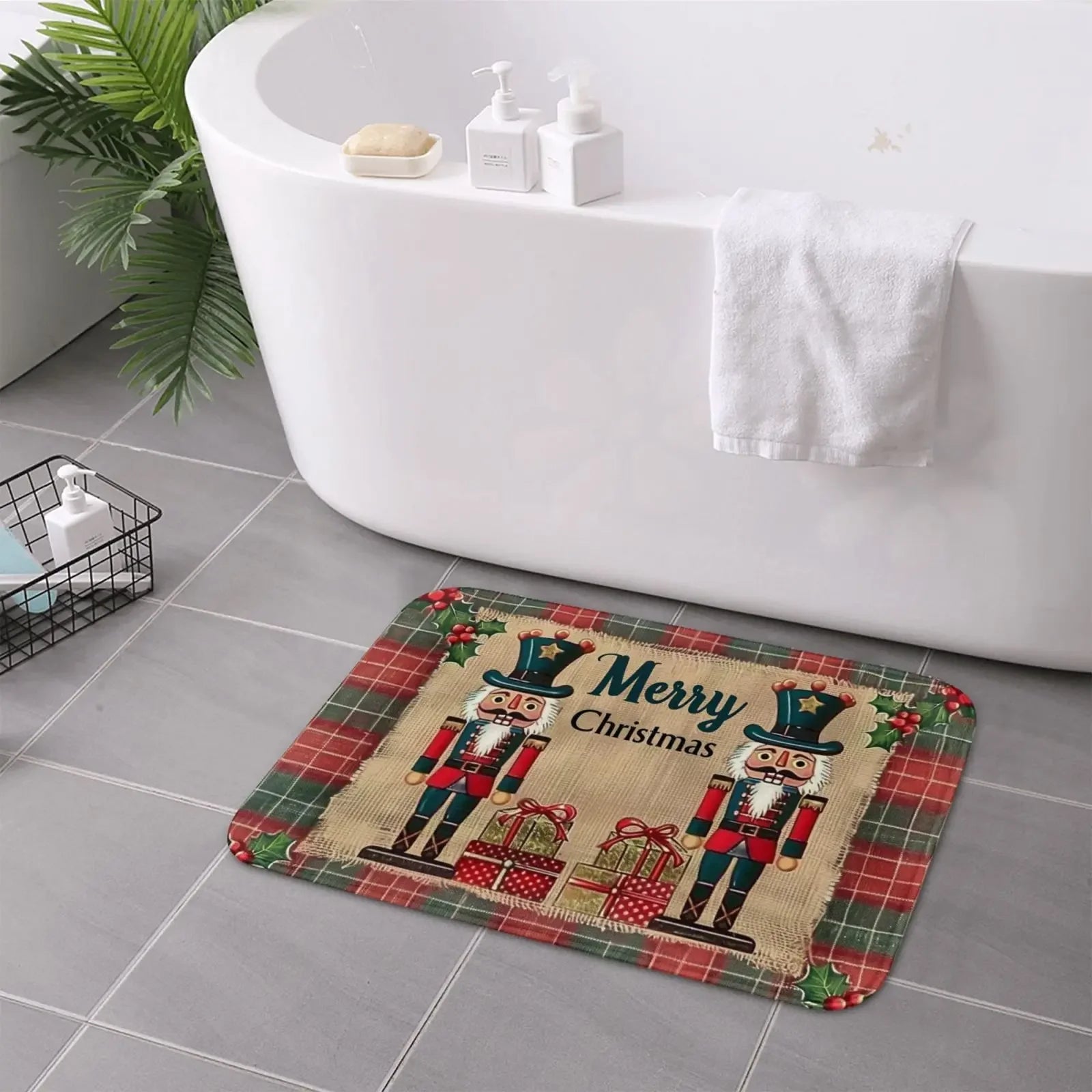 Navak Carpet Christmas Nutcracker Festive Holiday Design Welcome Door Mats Home Decor Kitchen Hallway Balcony Rugs Christmas Decorations