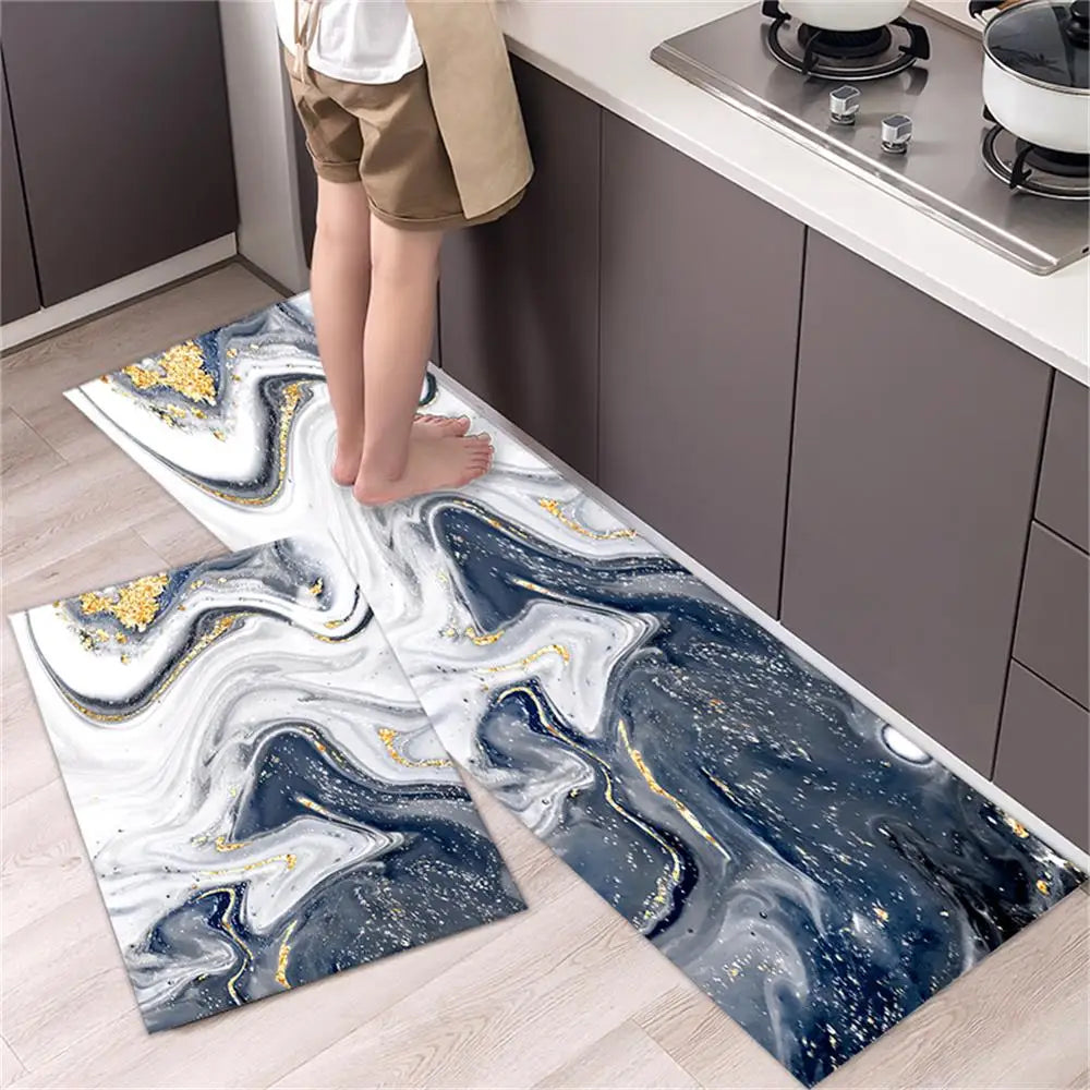 Navak Carpet Marble Pattern Kitchen Floor Mats Non-Slip Doormat for Home Decorative Entrance Rug Modern Simple Style Washable Alfombra Rugs
