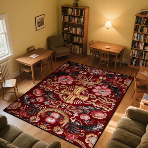 Navak Carpet Persian Tradition Carpets for Living Room Cross Pattern Decoration Home Bedroom Bedside Soft Rug Study Cloakroom Washable Mats