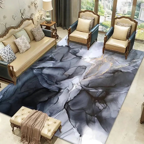 Navak Carpet Marble Pattern Area Rug – Soft Living Room Carpet, Non-Slip Washable Floor Mat for Bedroom, Bedside, Modern Home Decor