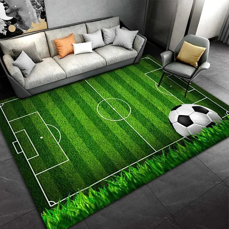 Navak Carpet Basketball Court Motif Carpet for Boy's Bedroom Living Room Decor Sports Themed Welcome Door Mat Non-slip Crawling Play Rug