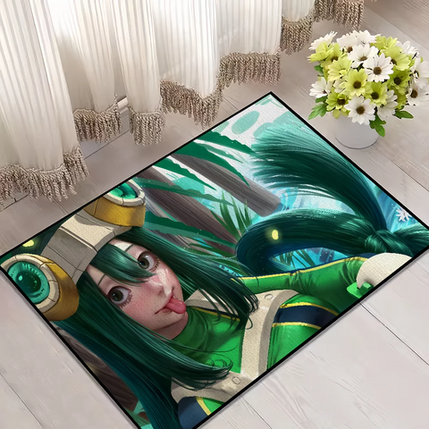 Navak Carpet anime My h-Hero Academia Tsuyu Asui small carpet Rug Home Decor Bedroom hogar Mat Hallway Balcony Entrance Doormat Decoration
