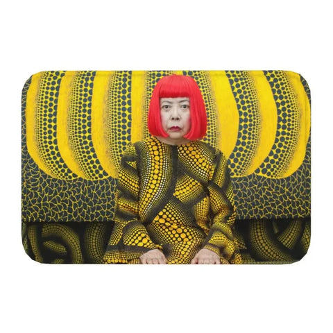 Navak Carpet Custom Yayoi Kusama Abstract Painting Doormat Non-Slip Entrance Bathroom Kitchen Door Floor Mat Garage Rug Carpet Footpad