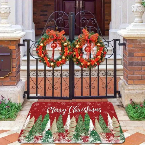 Navak Carpet Exclusive Picks Christmas Decorative Rug, Durable and Non-Slip Christmas Tree Bathroom Door Mat, Entrance Door Mat, Home Decor