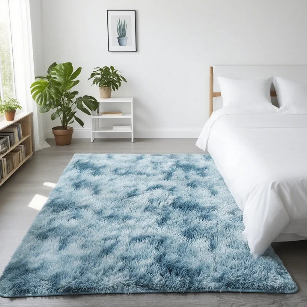 Navak Carpet Shaggy Area Gray Rug For Living Room Super Soft Long Pile Bedroom Carpet Non-Slip Children's Home Decor Fluffy Bedside Floor Mat