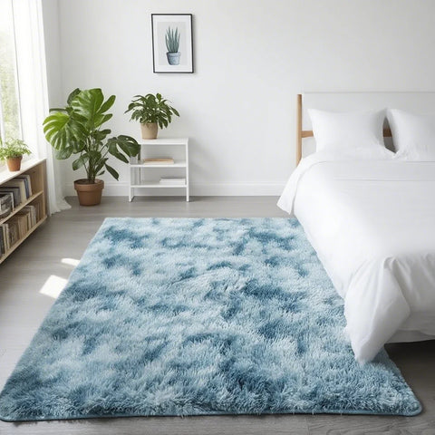 Navak Carpet Shaggy Area Gray Rug For Living Room Super Soft Long Pile Bedroom Carpet Non-Slip Children's Home Decor Fluffy Bedside Floor Mat