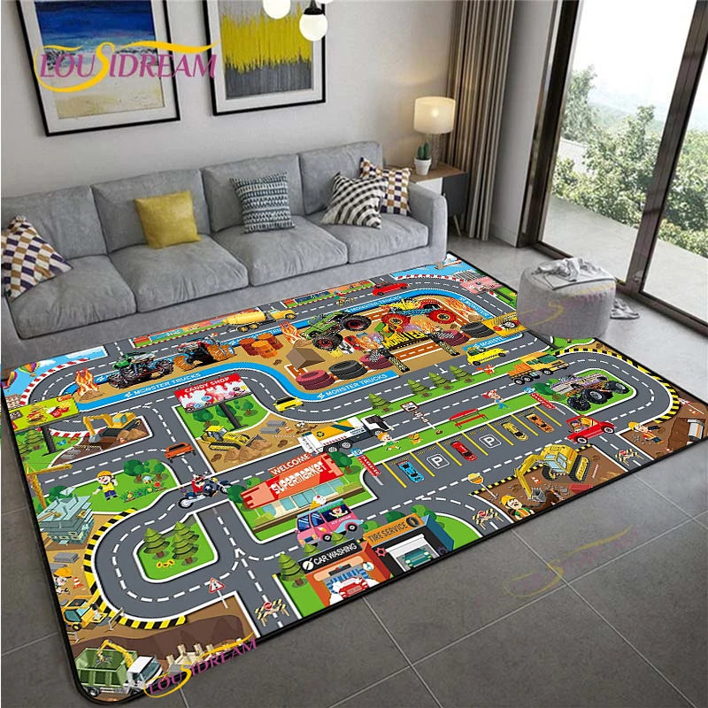 Navak Carpet Alfombra Road Traffic Rout Map Carpet Living Room Sofa Coffee Table Bedroom Rugs Kitchen Kid Play Anti-slip floor Mat Home Decor