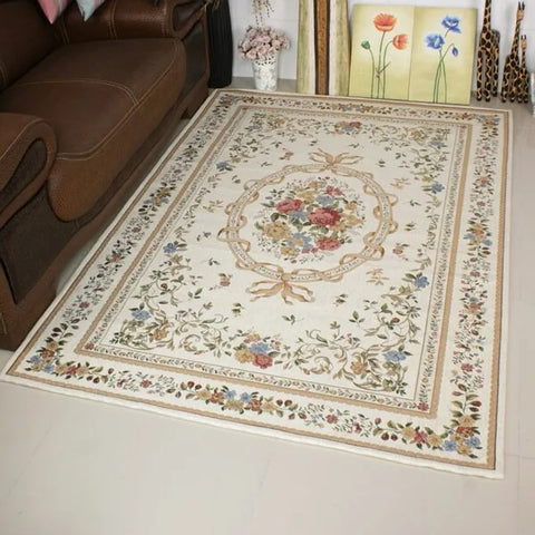 Navak Carpet Crystal velvet carpetEurope Style Beautiful Flowers Carpet Living Room Sofa Bedroom Study Kitchen Entrance Door Mat Non-slip Lig