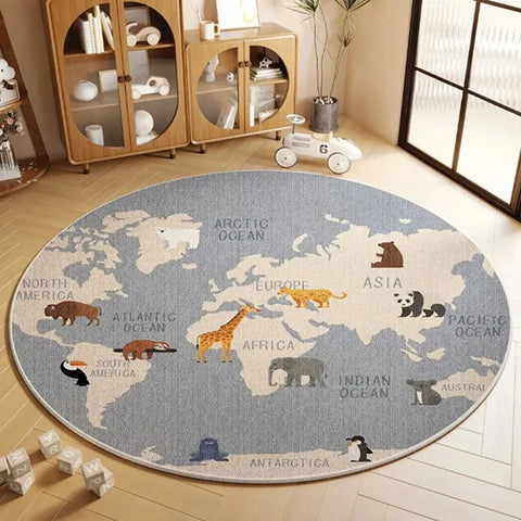 Navak Carpet Exclusive Picks Flannel Carpet Cartoon Game Living Room Mat Round Rug Coffee Table Sofa Cushion Stain-Resistant Non-Slip Rug Home Decor