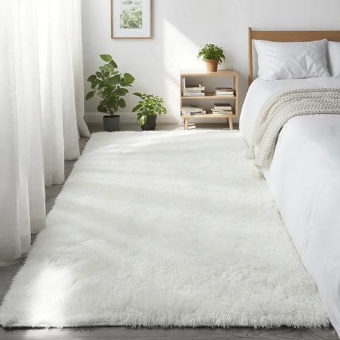 Navak Carpet Shaggy Area Gray Rug For Living Room Super Soft Long Pile Bedroom Carpet Non-Slip Children's Home Decor Fluffy Bedside Floor Mat