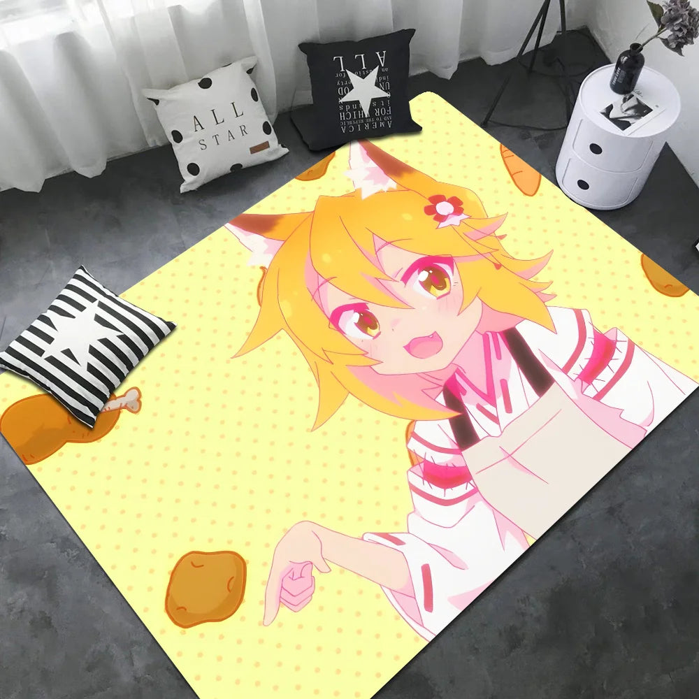Navak Carpet The Helpful Fox Senko-san Floor Mat Non-Slip Laundry Room Mat Laundry Decor Balcony Child Living Room Bedside Mats