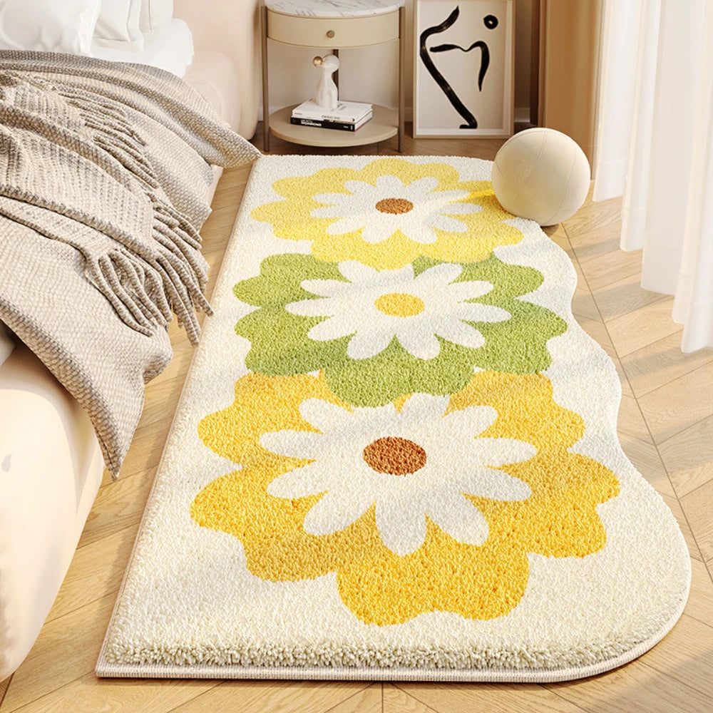 Navak Carpet Exclusive Picks Rug For Bedroom Flannel Bedside Carpet Nordic Simple Fresh Flowers Bedroom Living Room Sofa Tea Table Carpet