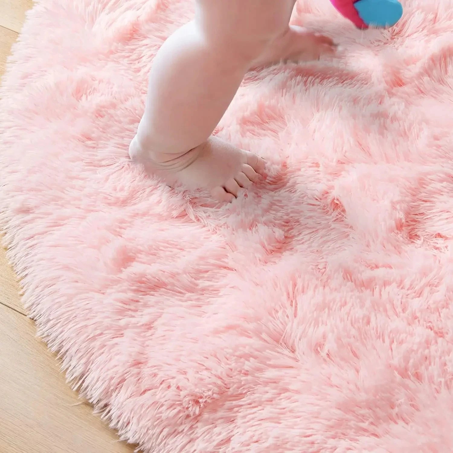 Navak Carpet 100/120/140/160 Round Rug Fluffy Soft Area Rugs for Kids Girls Room Princess Castle Plush Shag Carpet Cute Circle Bedroom Decor