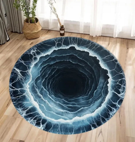 Navak Carpet 3D Vortex Print Round Rug Bedroom Carpet Living Room Nonslip Floor Mat Sofa Table Rugs for Home Girls Room Rug