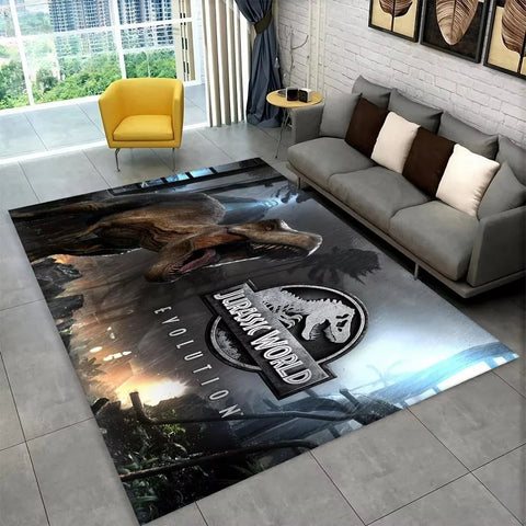 Navak Carpet 3D J-Jurassic Park Dinosaur Carpet Large Area Rug Bedroom Kids’ Playroom Floor Mat Non-Slip Living Room Decor Fun Sofa Accent