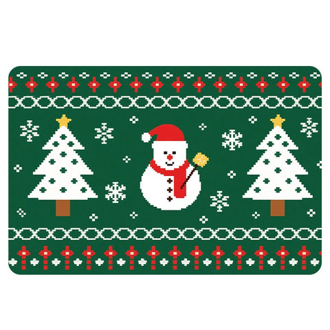 Navak Carpet Exclusive Picks Luxury Red Green Flannel Christmas Gift Rug Non-Slip Safe  Soft Holiday Floor Mat Decor,Soft Comfortable for Standing,