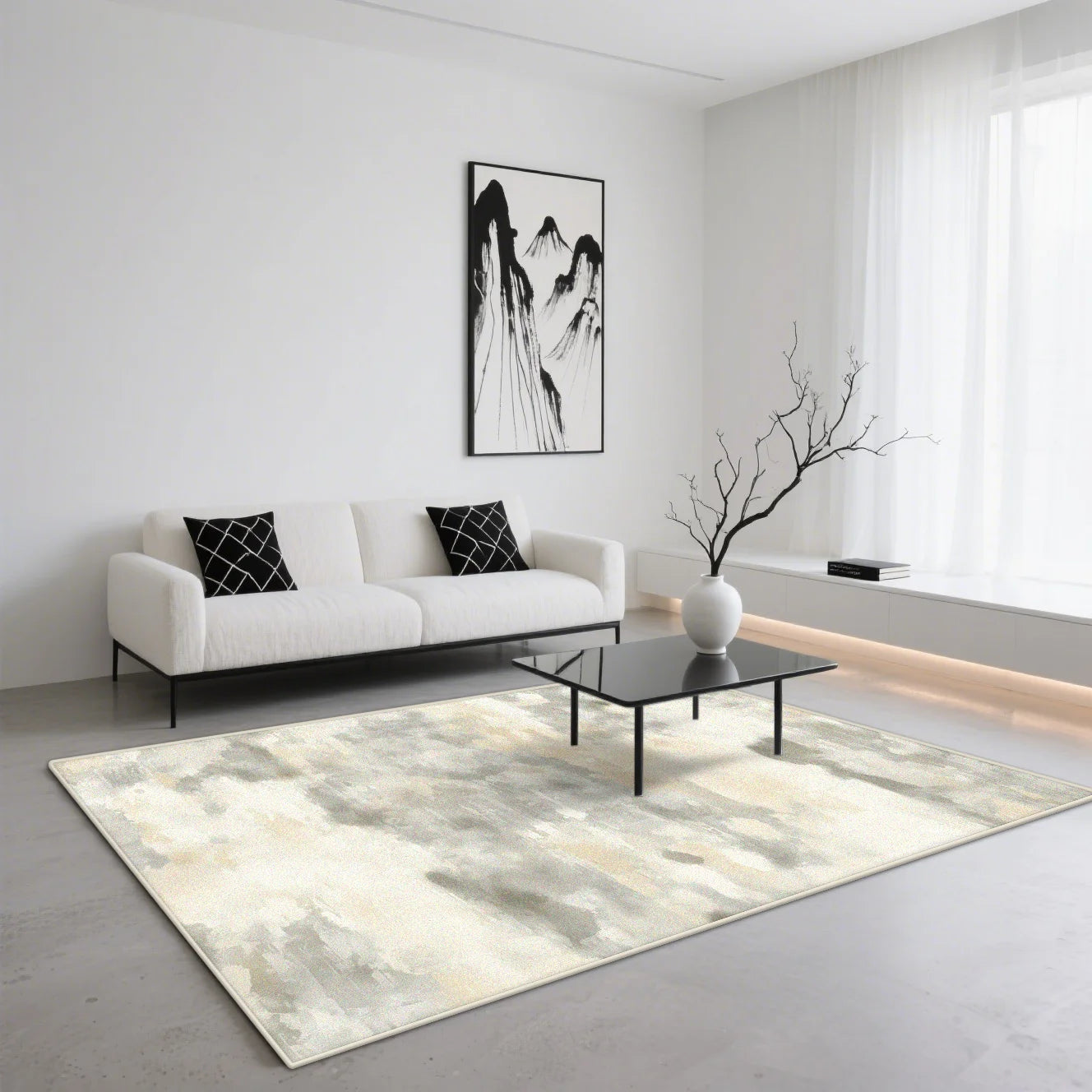 Navak Carpet Abstract Art Style CARPET FOR LIVE ROOM Light Luxury Decoration Home Non-slip Washable Rug Minimalism Bedroom Fluffy Soft Mats