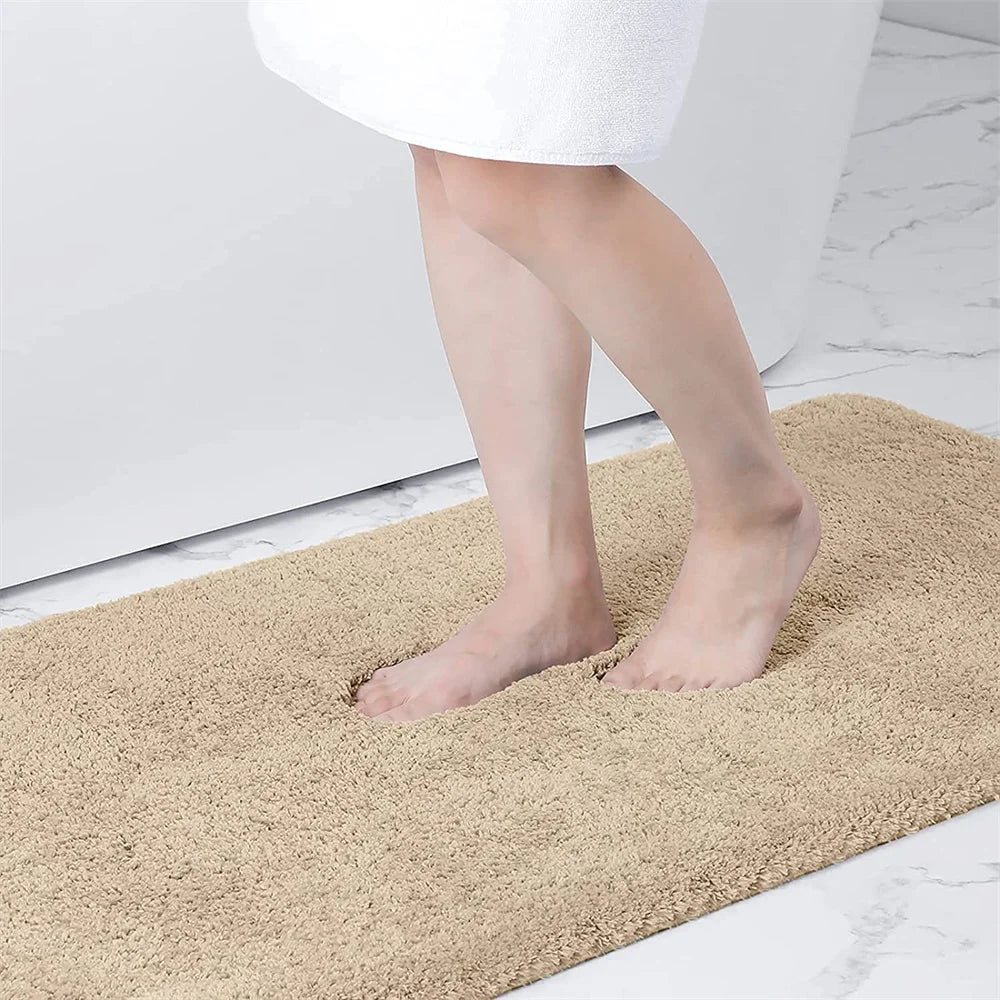 Navak Carpet Olanly Shaggy Bath Mat Microfiber Super Absorbent Bathroom Shower Rug Non-Slip Soft Shower Mats Floor Plush Carpet Foot Wash Mat