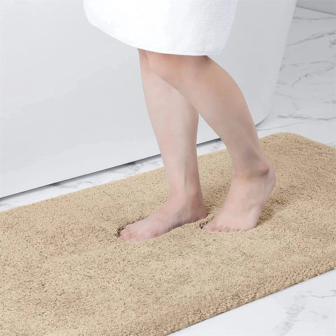 Navak Carpet Olanly Shaggy Bath Mat Microfiber Super Absorbent Bathroom Shower Rug Non-Slip Soft Shower Mats Floor Plush Carpet Foot Wash Mat