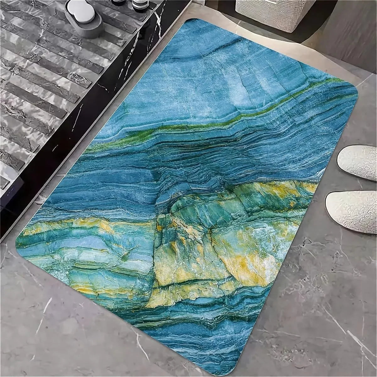 Navak Carpet Modern Simple Stone Diatomaceous Earth Bath Mat Bathroom Rug Absorbent Non-slip Foot Mats Quick Dry Shower Toilet Pad Doormat