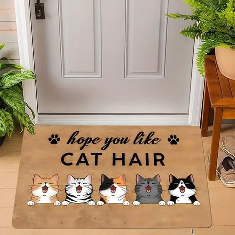 Navak Carpet Cute Cats Print Welcome Doormat Non-Slip Machine Washable Carpet for Living Room Bedroom Bathroom Kitchen and Laundry Rug