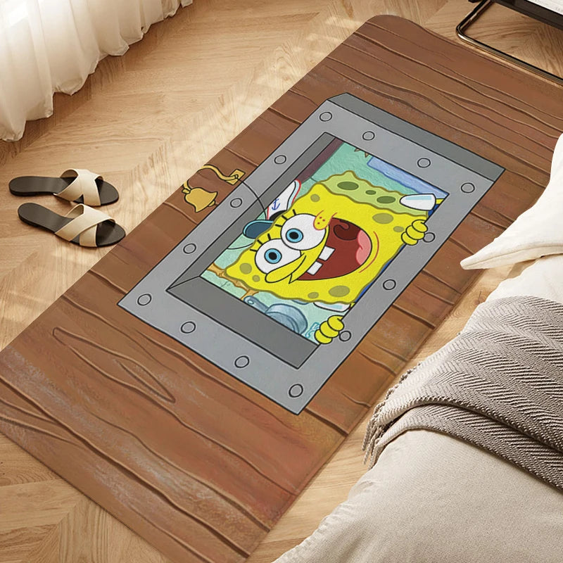 Navak Carpet Sleeping Room Floor Carpet D-SpongeBobs Cute Kitchen Waterproof Bathroom Mat Non-slip Custom Doormat Entrance Door Hallway Rug
