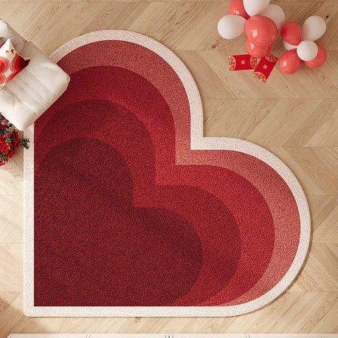Navak Carpet Heart Shape Rugs for Bedroom Fluffy Soft Bedside Floor Mat Thick Plush Living Room Decoration Red Carpet Washable Cloakroom Rug