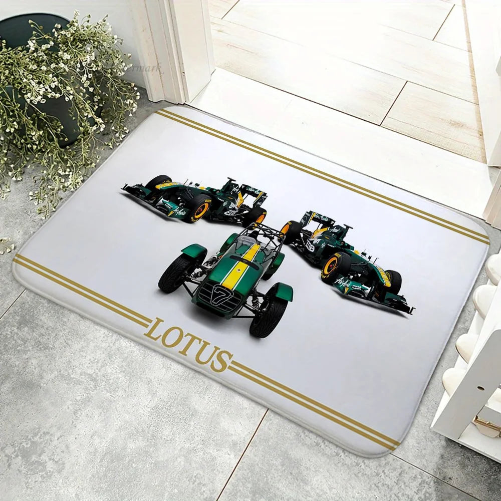 Navak Carpet 1pc Lotus Caterhams Racing Team Car Floor Mat Floor Mat Anti-Slip Kitchen Bedroom Handmade Tufted Rug Carpet Living Room