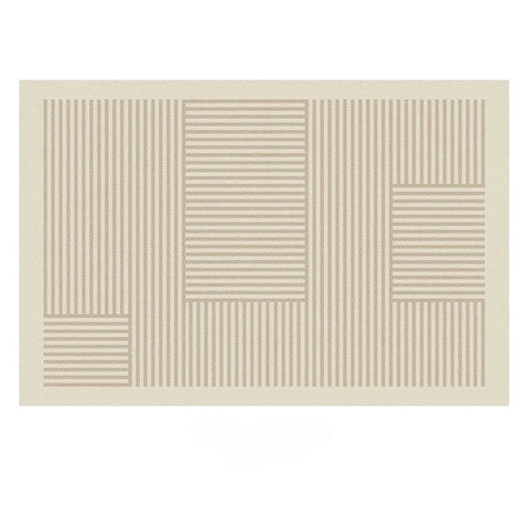 Navak Carpet Beige Light Gray Plush Carpet with Elegant Border Design Soft Thick Pile Carpets for Living Room Bedroom Home Decor Large Carpet