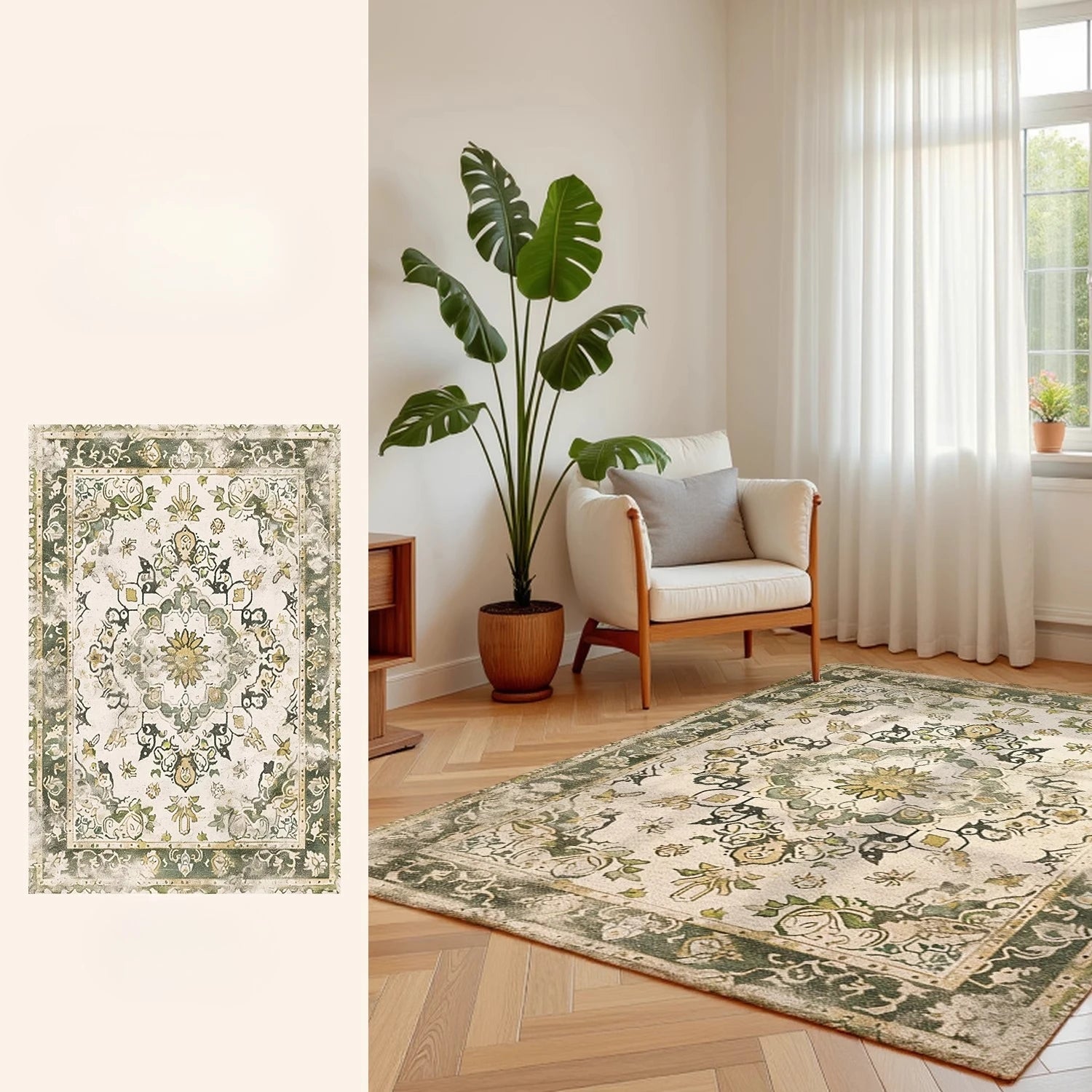 Navak Carpet Retro Style Living Room Decoration Plush Carpet Large Area Rugs for Bedroom Thick Washable Lounge Floor Mat Home Fluffy Soft Rug