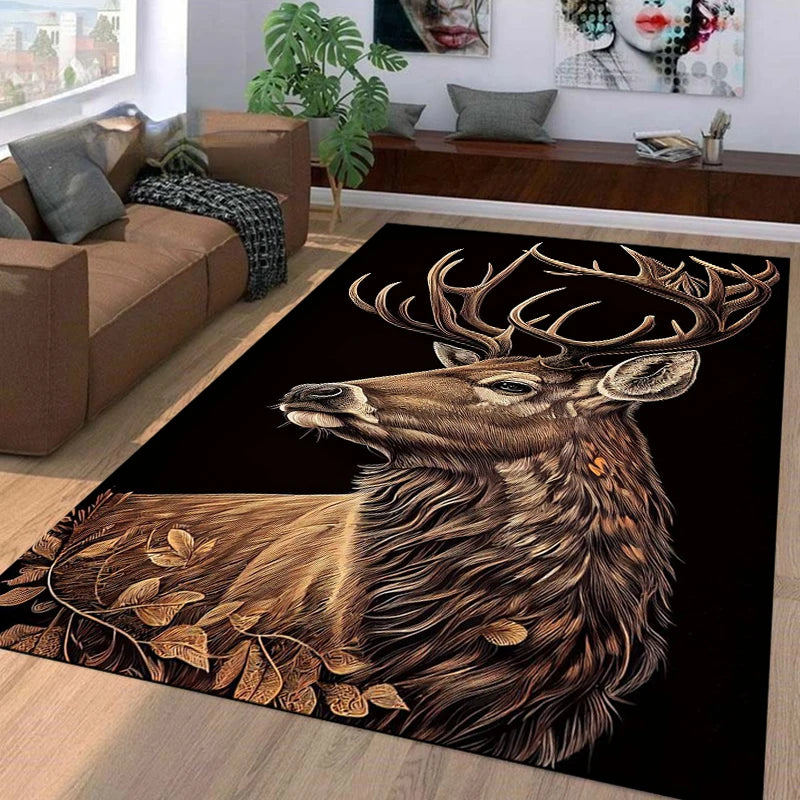 Navak Carpet 15 Sizes Flag Deer Pattern Rug Carpet for Living Room Bathroom Mat Creative Doormat Carpet for Bedroom Home Decor Alfombras Cool