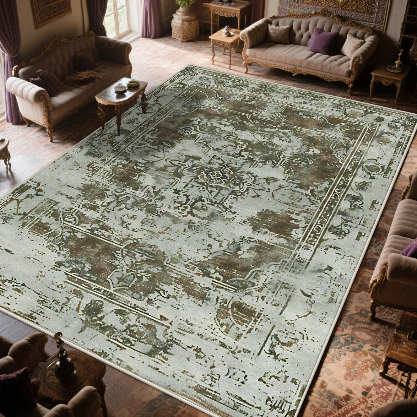 Navak Carpet Retro Old-fashioned Persian CARPET FOR LIVE ROOM Non-slip Decoration Bedroom Boho Classical Large Rug Washable Parlor Mat floor