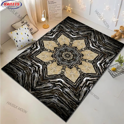 Navak Carpet 3D Stone & Floral Art Area Rug - Large Modern Carpet for Living Room, Bedroom or Office - Non-Slip Play Mat for Kids, Home Decor