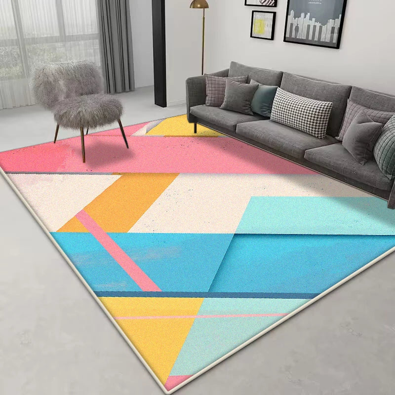 Navak Carpet Nordic Geometric Area Rug – Large Non-Slip Carpet | Custom Size for Living Room Sofa & Bedroom Home Decor