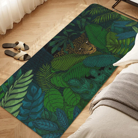 Navak Carpet Tropical Leaf Pattern Bedroom Rug Balcony Hallway Bathroom Foot Mat Entrance Door Doormat Living Room Kitchen Floor Carpet