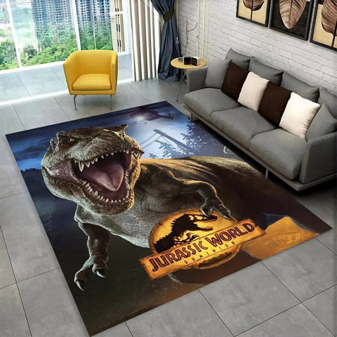 Navak Carpet 3D J-Jurassic Park Dinosaur Carpet Large Area Rug Bedroom Kids’ Playroom Floor Mat Non-Slip Living Room Decor Fun Sofa Accent